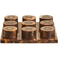 Decorative Noughts And Crosses Game in Brown/Black Finish