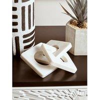 Decor Marble Three Link Square Chain in White