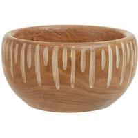 Small Brown And Natural Carved Round Bowl