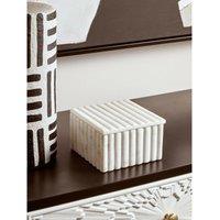 Square Fluted Marble Box in White