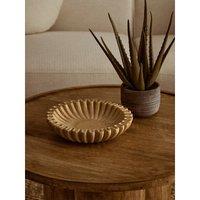 Small Decorative Fluted Marble Bowl in Ochre