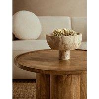 Decorative Marble Pedestal Bowl in Chocolate