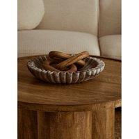 Large Decorative Fluted Marble Bowl in Grey