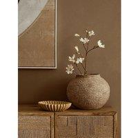 Cotton Mache And Coco Shell Round Vase