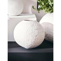 Small Cotton Mache Round Vase in White