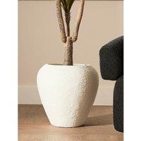 Large Cotton Mache Planter in White