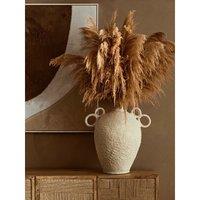 Large Cotton Mache Vase With Decorative Handles