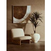 Large Cotton Mache Planter in Beige