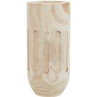 Tall Natural Engraved Wooden Vase