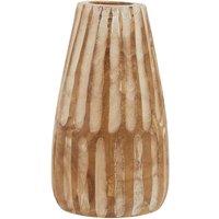 Large Brown And Natural Carved Vase