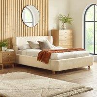 Auberon Boucl Upholstered Bed with Winged Headboard