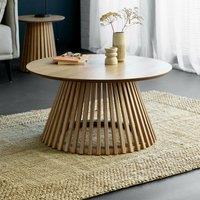 Osric Round Natural Oak Slatted Coffee Table
