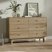 Seluna Retro Oak 6 Drawer Dresser