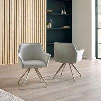 Jonah Chenille & Faux Leather Upholstered Carver Dining Chair