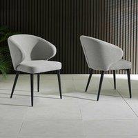Marius Curve Fabric Dining Chairs (Set of 2)