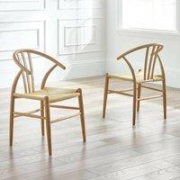 Sylva Natural Oak & Rattan Dining Chairs (Set of 2)