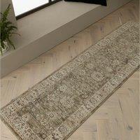 Heriz Ornate Green Runner Rug