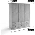 Lindley Triple 4-Drawer Pine Wardrobe