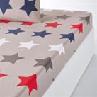 Star Print 100% Cotton Fitted Sheet