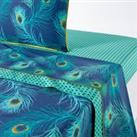 Shakhra Peacock 100% Cotton Percale 180 Thread Count Flat Sheet