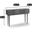Quilda Vintage Style Oak 4-Drawer Console Table