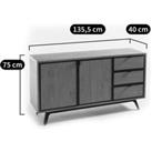 Daffo Sideboard with 2 Doors and 3 Drawers