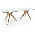 Maricielo Glass & Oak Rectangular Dining Table