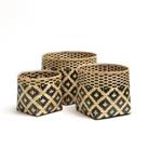 Set of 3 Chicasaw Woven Bamboo Baskets