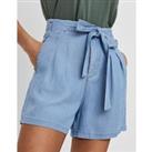 Tie-Waist Paperbag Shorts