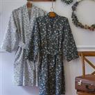 Kalyan Floral 100% Cotton Voile Kimono Bathrobe