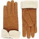 Leather Faux Fur Lined Gloves