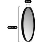 Alaria 100cm Diameter Round Black Mirror