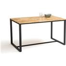 Hiba Kitchen Table in Oak/Steel, Seats 4/6