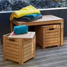 Garden Acacia Bench and Storage Chests
