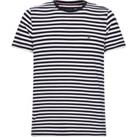 Breton Striped Cotton Mix T-Shirt in Slim Fit