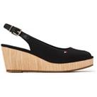 Iconic Elba Sling Sandals in Leather with Wedge Heel
