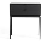 Ralto Metal and Leather Bedside Table