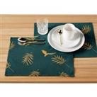 Set of 2 Cancun Tropical Stain-Resistant Polycotton Placemats