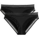 Pack of 2 Knickers with Lace Trims