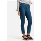 Stretch Ankle Grazer Jeans with Push-Up Effect, Mid Rise, Length 26.5"