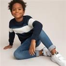 Striped Cotton Jumper in Chunky Knit with Crew Neck, 3-12 Years