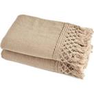 Set of 2 Kyrami Organic Cotton / Linen Blend Guest Towels
