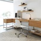 Zaim Oak Veneer and Chrome Desk
