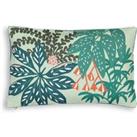 Luxuriance Embroidered Jungle 100% Cotton Cushion Cover