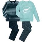 Pack of 2 Pyjamas in Cotton Mix Velour