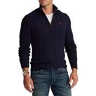 Cotton Half-Zip Jumper in Cable Knit