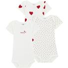 Pack of 3 Bodysuits in Organic Cotton with Short Sleeves
