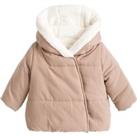 Recycled Warm Hooded Coat with Sherpa Lining