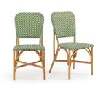 Set of 2 Musette Rattan & Braiding Chairs