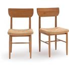Set of 2 Andre Solid Oak Chairs with Braided Seats